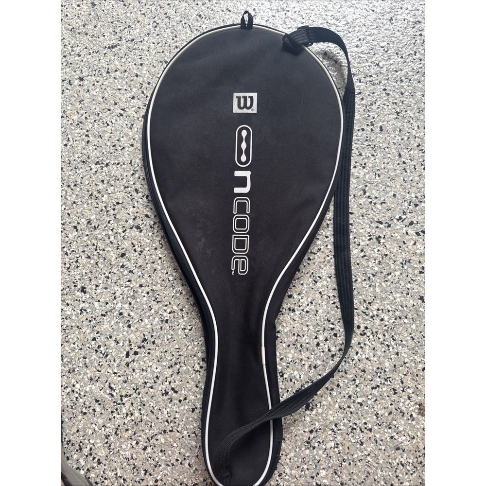Wilson NCode Tennis Racquet Carrying Case Bag Black White Molded Padded Strap